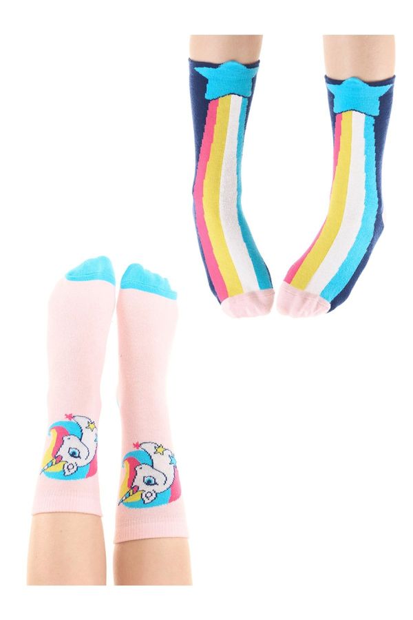 Denokids Denokids Rainbow Star Girls 2 Pack Socket Socks Set