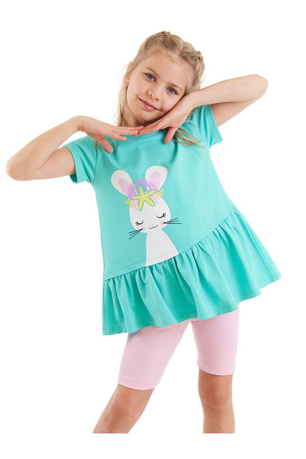 Denokids Denokids Sea Rabbit Girl's Summer Frilly T-shirt Tights Set