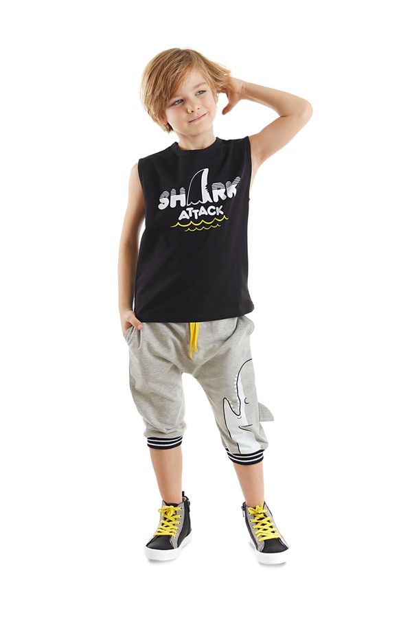 Denokids Denokids Shark Attack Boys T-shirt Capri Shorts Set