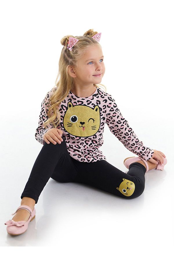 Denokids Denokids Silvery Leopard Girl's Tunic Tights Set