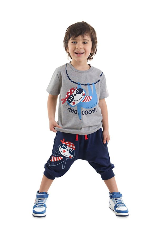 Denokids Denokids Sloth Boy Summer T-shirt Capri Set