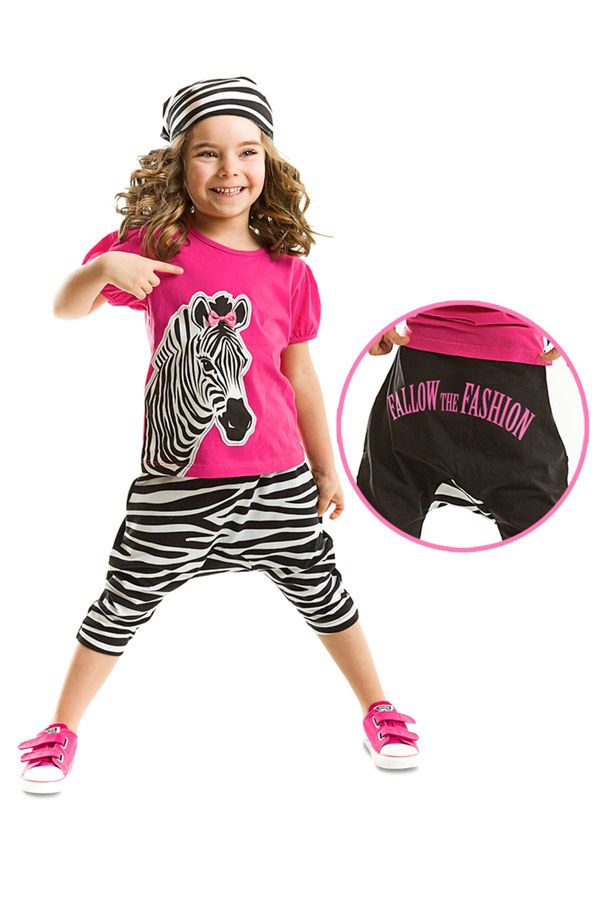 Denokids Denokids Zebra Fashion Girls' T-shirt Capri Shorts Set