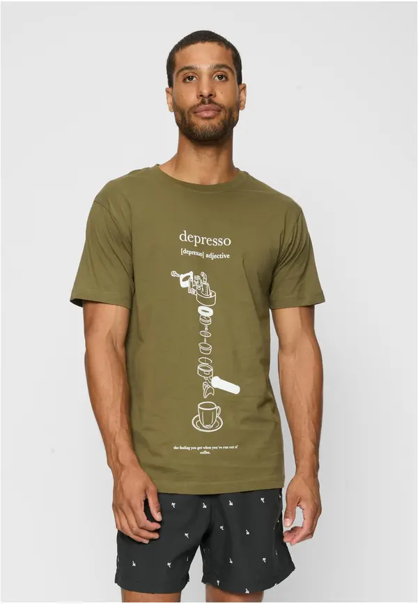Mister Tee Depresso Olive Tee