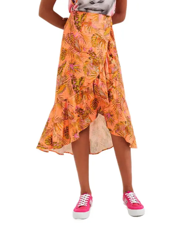 DESIGUAL Desigual asimetrično vzorčasto krilo