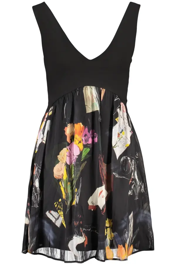 DESIGUAL Desigual črna mini obleka