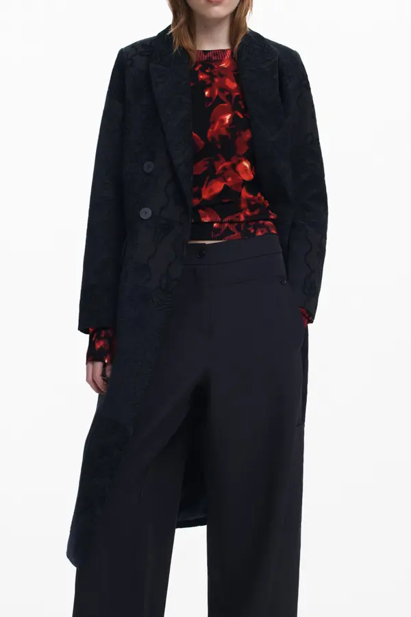 DESIGUAL Desigual črni plašč za ženske