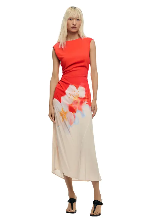 DESIGUAL Desigual cvetlična obleka brez rokavov