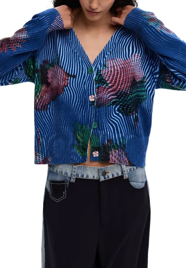 DESIGUAL Desigual cvetlični kardigan