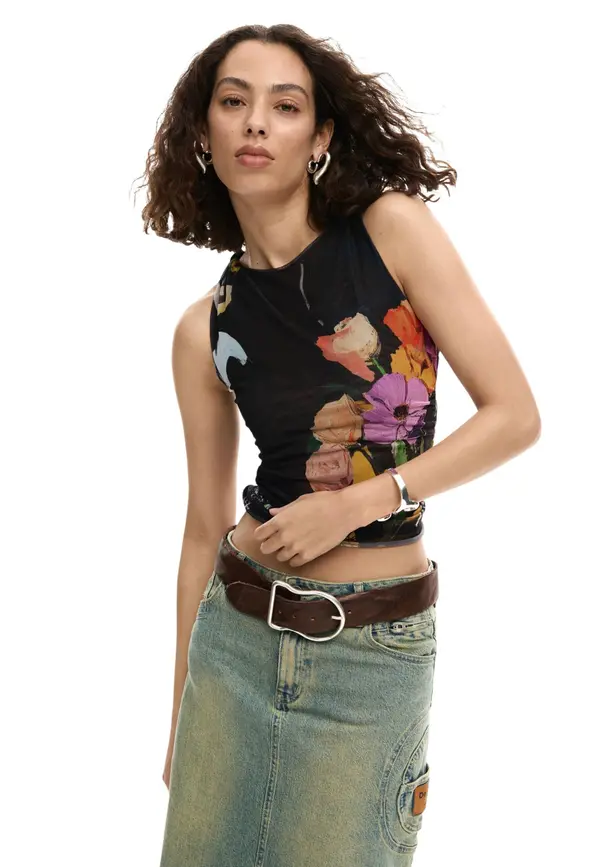 DESIGUAL Desigual cvetlični top brez rokavov