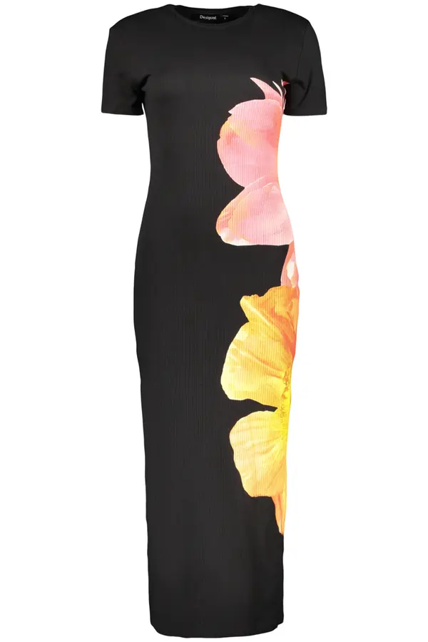 DESIGUAL Desigual dolga črna obleka