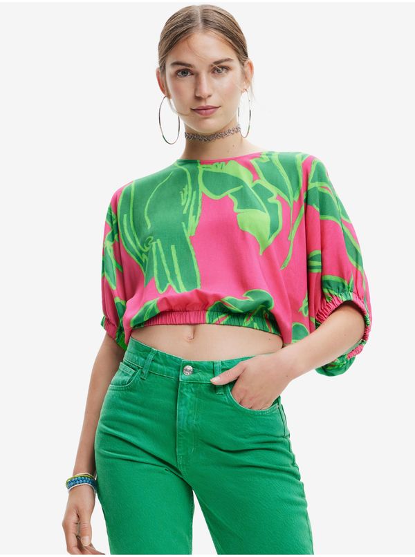 DESIGUAL Desigual Garret Green-Pink Womens Top - Women