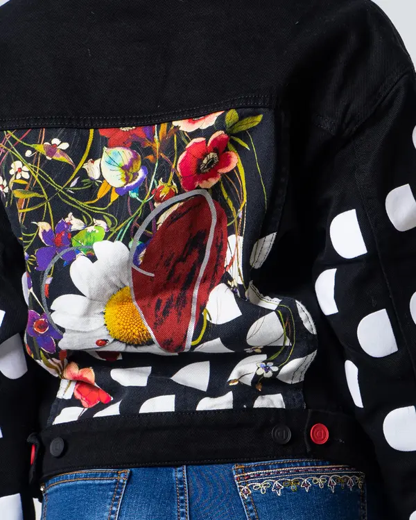 DESIGUAL Desigual jeans jakna s pikami