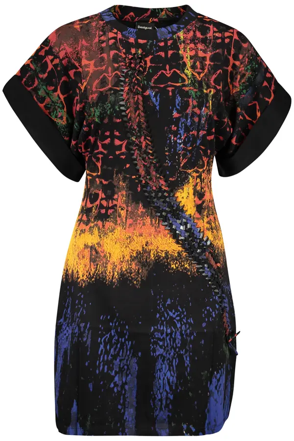 DESIGUAL Desigual kratka obleka črne barve