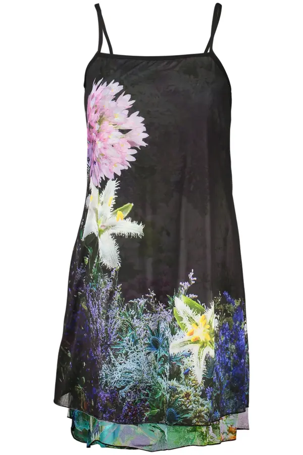 DESIGUAL Desigual kratka obleka črne barve