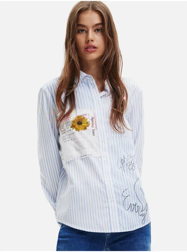 DESIGUAL DESIGUAL LONG SLEEVE SHIRT WOMEN BLUE