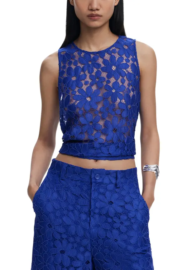 DESIGUAL Desigual moder čipkast top