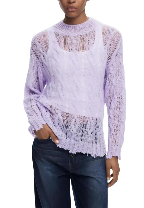 DESIGUAL Desigual pulover z vijoličnim vzorcem