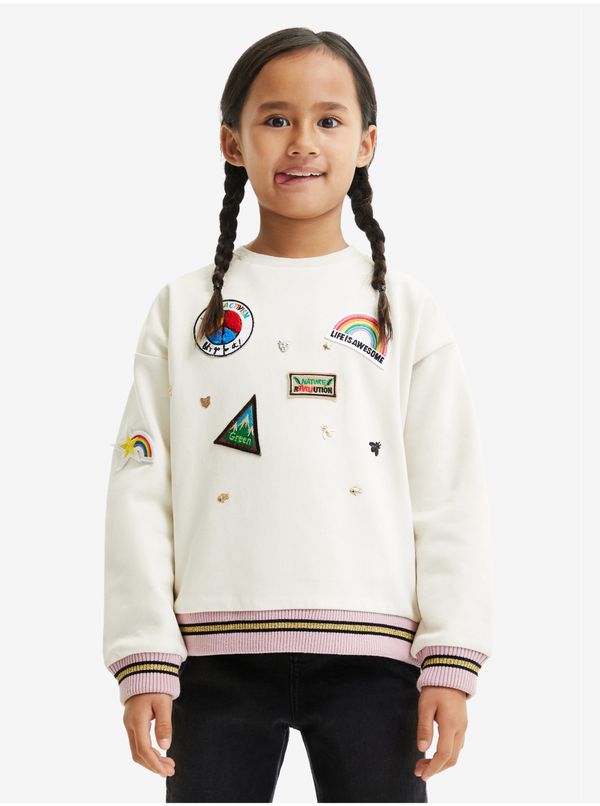 DESIGUAL Desigual Verde Cream Sweatshirt for Girls - Girls