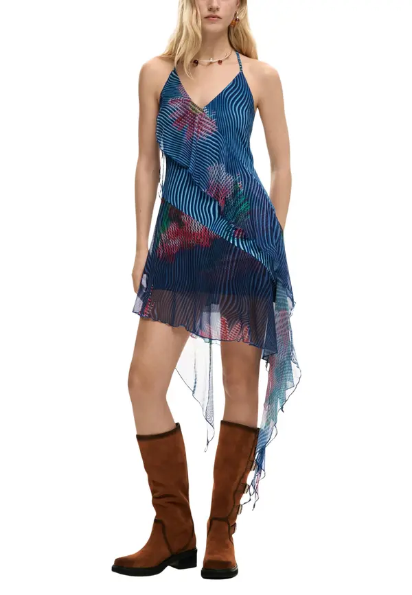 DESIGUAL Desigual vzorčasta obleka brez rokavov