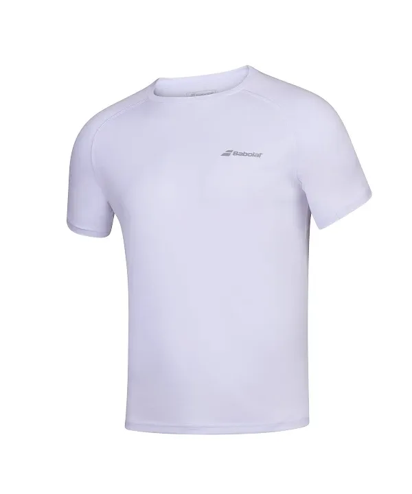 Babolat Dětské tričko Babolat  Play Club Crew Neck Tee White 8 - 10 let