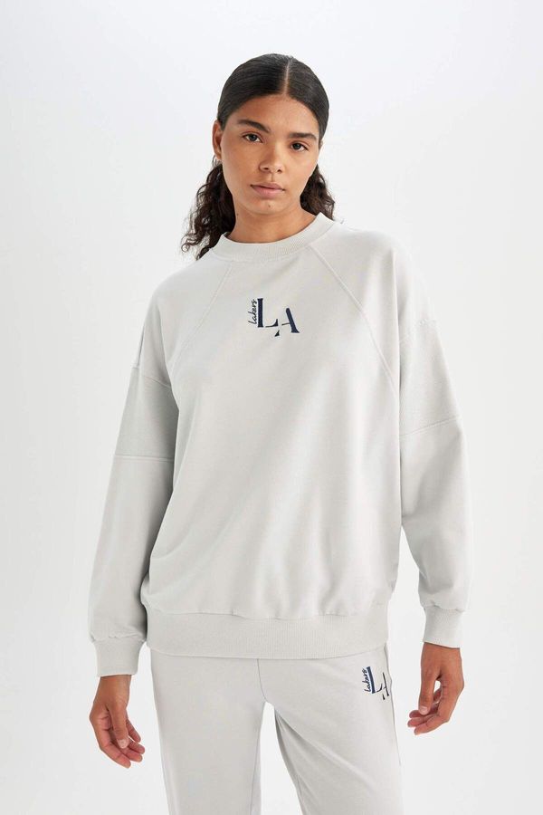 DEFACTO DFC - DeFactoFit NBA Los Angeles Lakers Oversize Fit Crew Neck Sweatshirt