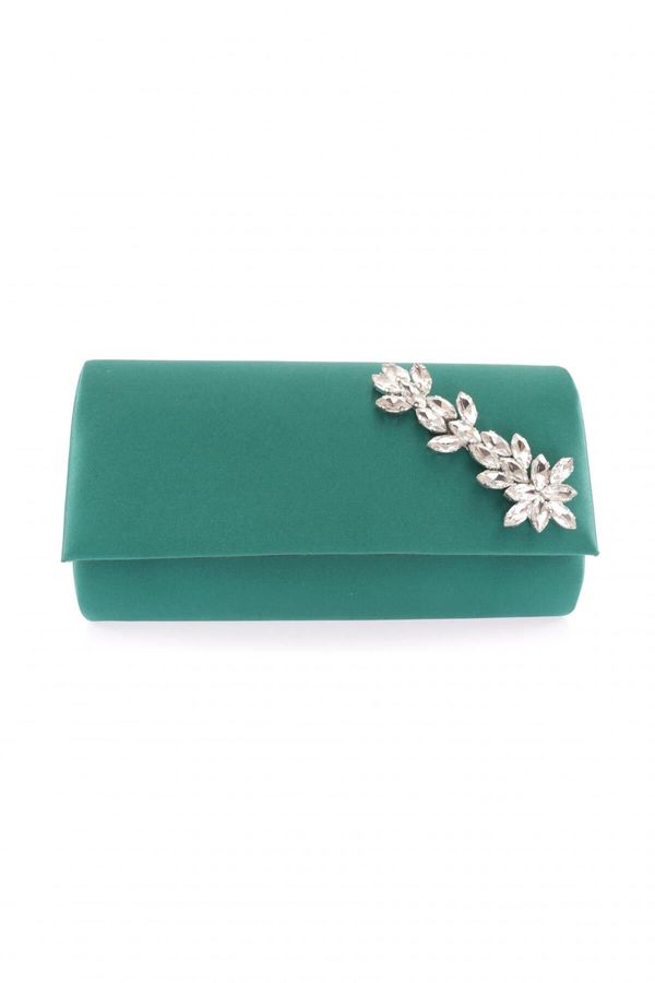 DGN DGN 495-22y Women's Evening Dress Clutch Bag Green Satin