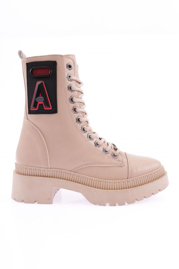 DGN DGN K9062 Women's Lace-Up Emblem Detail Boots.