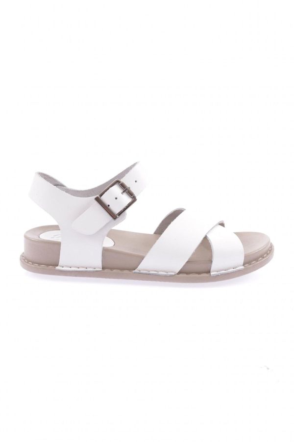 DGN DGN P31-23y Women's Cross Strap Sandals Genuine Leather White