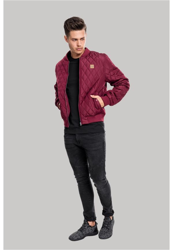 Urban Classics Diamond Quilt Nylon Jacket Burgundy