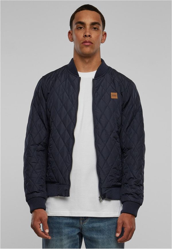 UC Men Diamond Quilt Nylon Jacket Navy