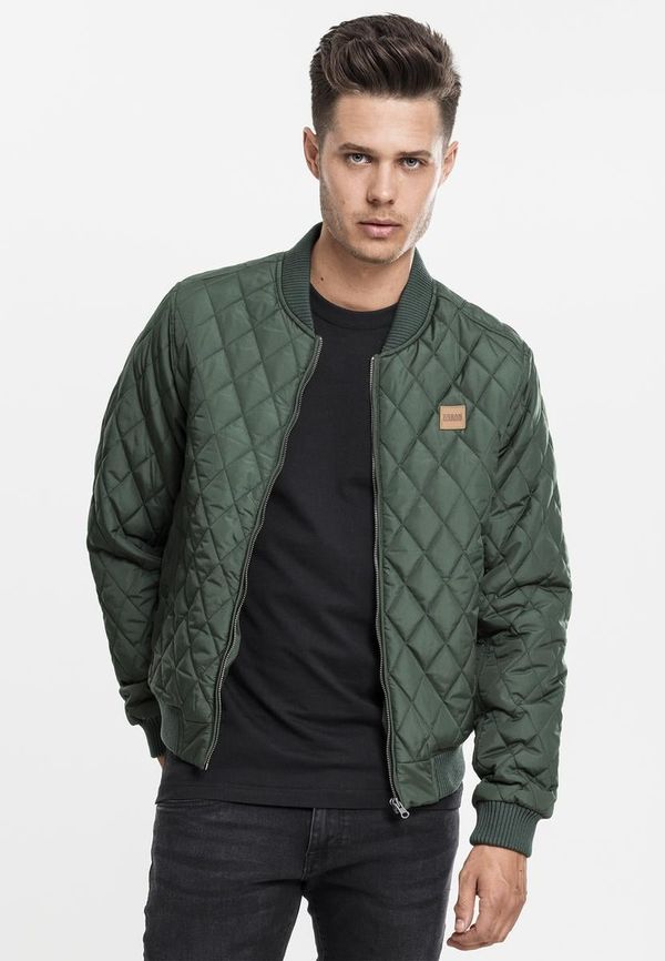 UC Men Diamond Quilt Nylon Jacket Olive