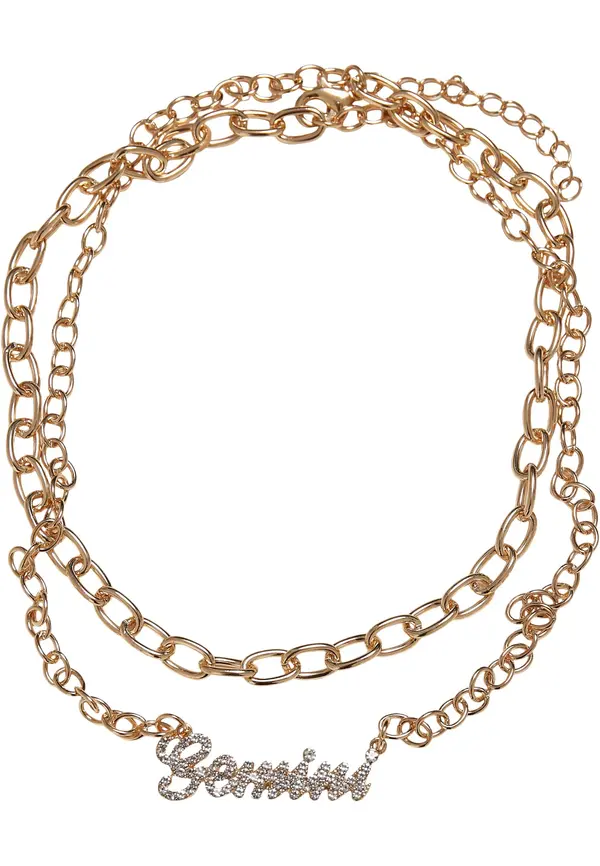 Urban Classics Diamond Zodiac Gemini Necklace - Gold Colors