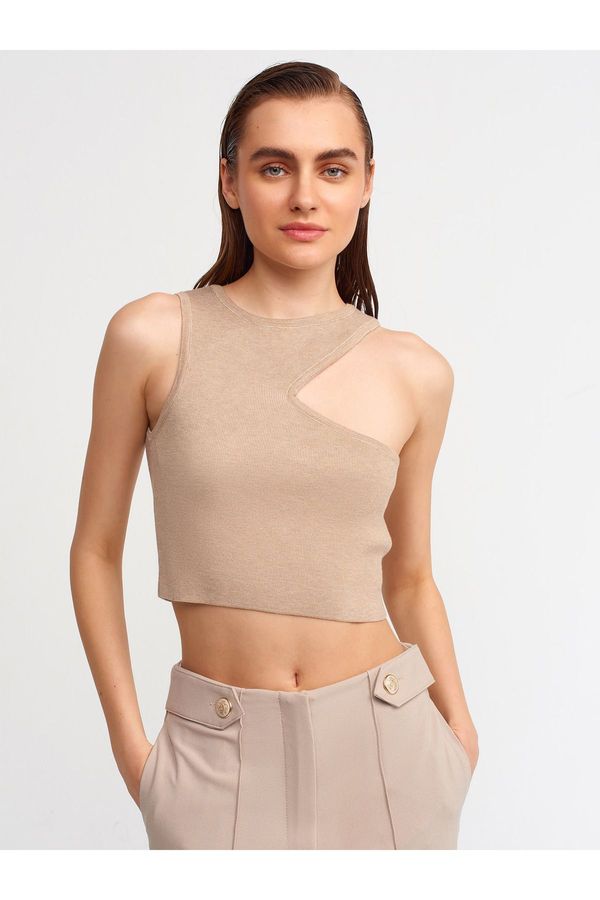 Dilvin Dilvin 10173 Low-cut Collar Knitwear Top-v.melange