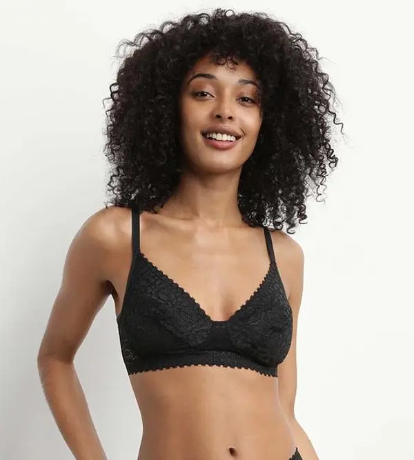DIM DIM DAILY DENTELLE WIREFREE SOFT CUP BRA - Women's underwire bra - black