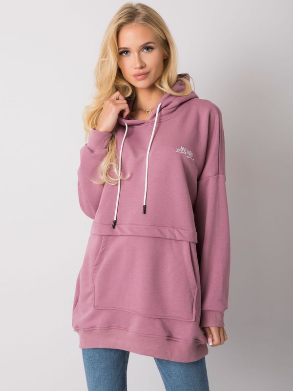 Fashionhunters Dirty Pink Women's Kangaroo Sweatshirt