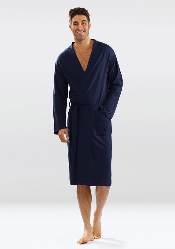 DKaren DKaren Man's Male Housecoat Harry Navy Blue