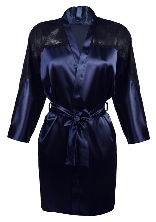 DKaren DKaren Woman's Housecoat Marion Navy Blue