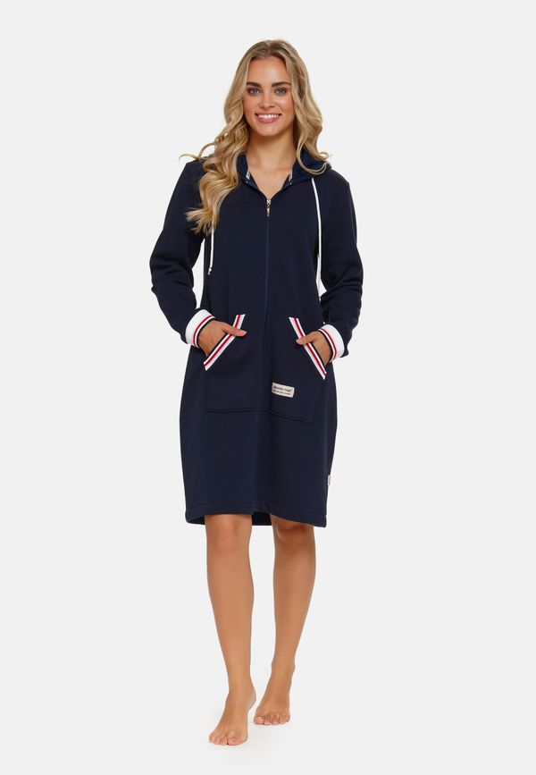 Doctor Nap Doctor Nap Woman's Bathrobe SMZ.4508 Navy Blue