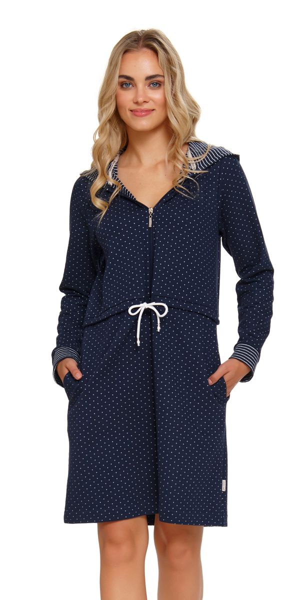 Doctor Nap Doctor Nap Woman's Bathrobe SMZ.5241 Navy Blue