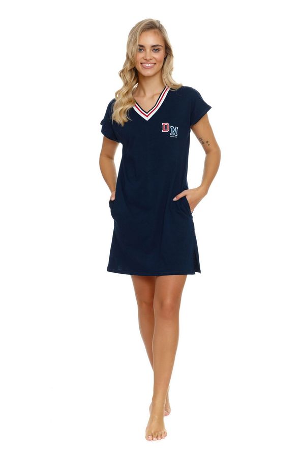 Doctor Nap Doctor Nap Woman's Nightshirt TM.5118 Navy Blue