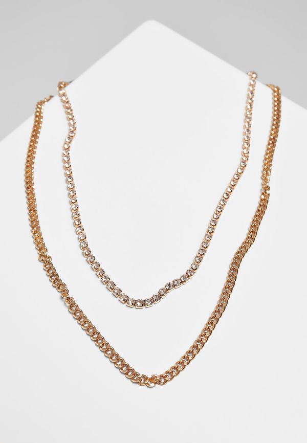 Urban Classics Accessoires Double-layered gold diamond necklace