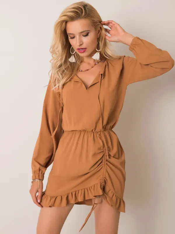 RUE PARIS Dress-111-SK-06071.09-light brown