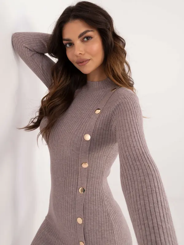 Wool Fashion Italia Dress-AT-SK-2345-2.32-dark beige