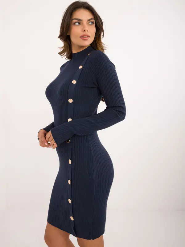 Wool Fashion Italia Dress-AT-SK-2345-2.32-navy blue