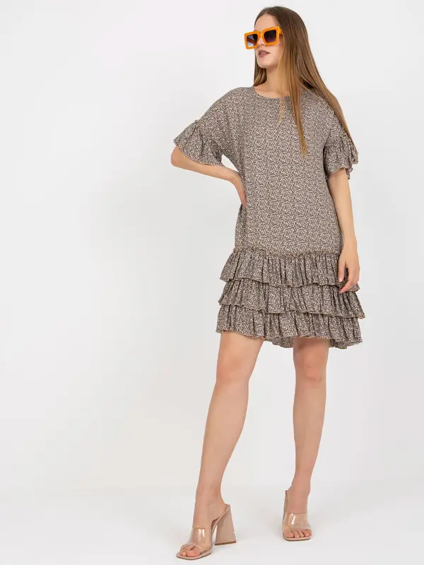 ZULUNA Dress-CHA-SK-1420.19-dark beige