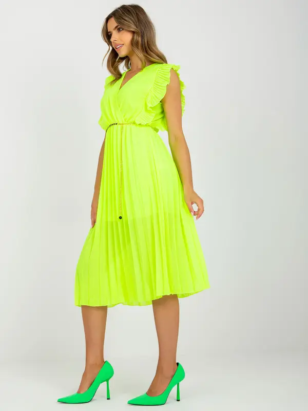 Italy Moda Dress-DHJ-SK-1155.85-fluo yellow