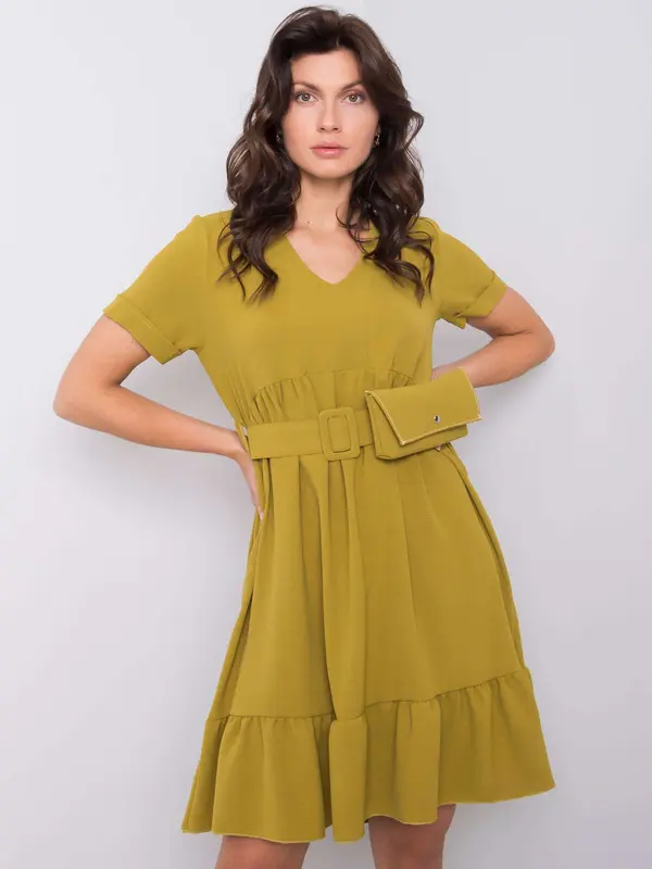Italy Moda Dress-DHJ-SK-13078.31P-olive