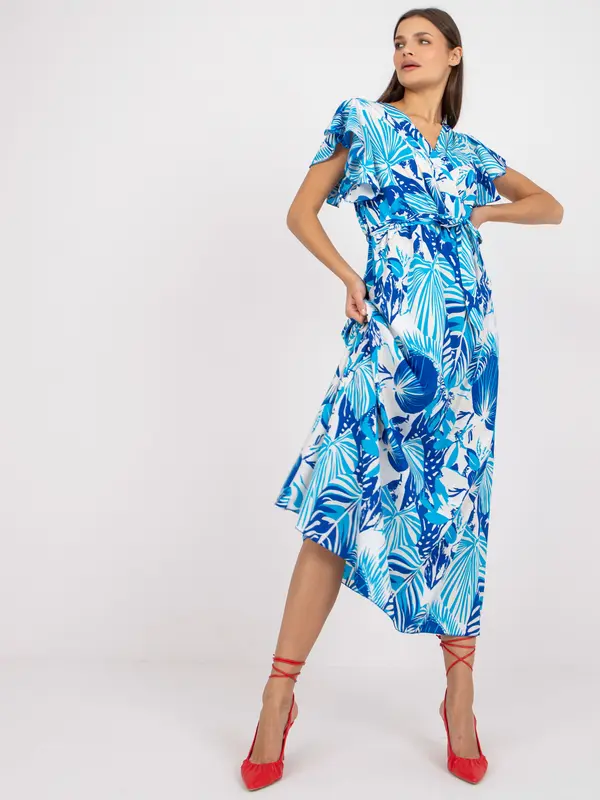 Italy Moda Dress-DHJ-SK-13203-1.03X-White-Blue