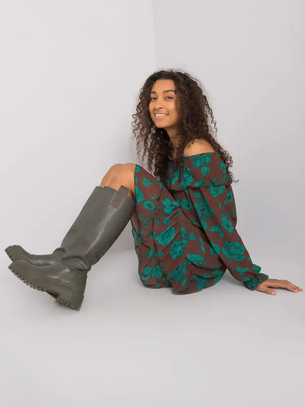 Italy Moda Dress-DHJ-SK-15015.56P-brown