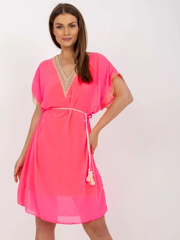 Italy Moda Dress-DHJ-SK-1508.12-fluo pink